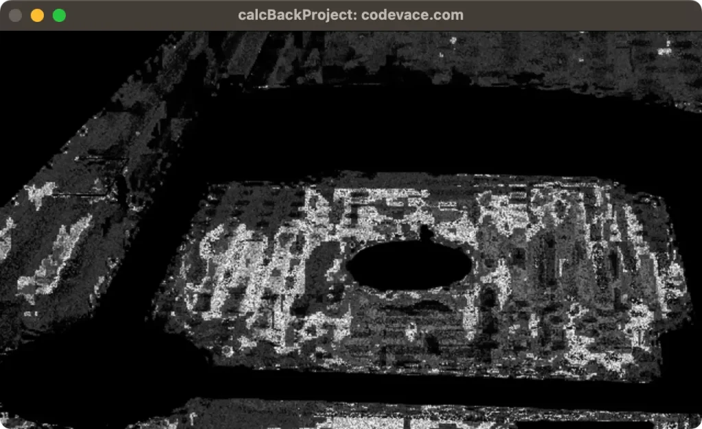 cv2.calcBackProject関数の結果