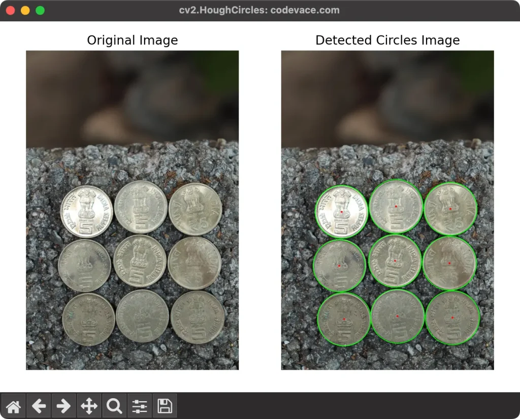 入力画像１のHoughCircles関数の結果