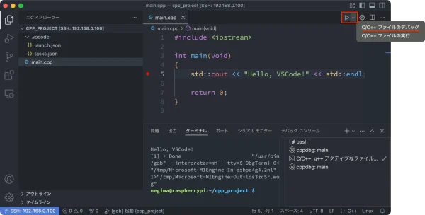VS Code : プログラムのデバッグ1